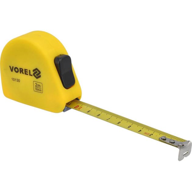 Рулетка VOREL 2 м х 16 мм с 2 фиксаторами [12/120], фото , изображение 2 | SNABZHENIE.com.ua