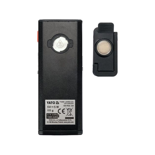 Ліхтар світлодіодний акумуляторний YATO Li-Po 3.7 В, 1500 мАг, 500 Lм, зарядний USB пристрій, фото , зображення 14 | SNABZHENIE.com.ua