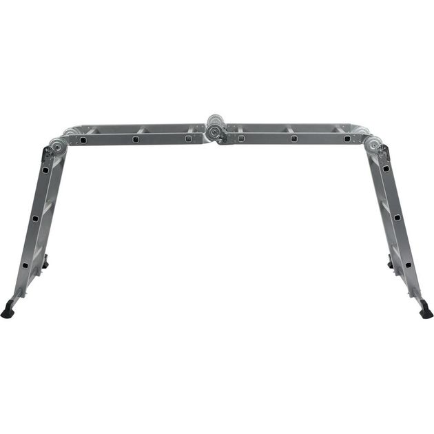 Драбина розкладна VOREL : 4 секції x 3 сходини, h=3.4 м, 94х35х27 см, алюміній+сталь [1], фото , зображення 5 | SNABZHENIE.com.ua