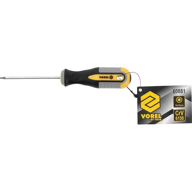 Викрутка зіркова VOREL : TORX-Security Т6 х 75 мм. CrV [12/96/384], фото , зображення 5 | SNABZHENIE.com.ua