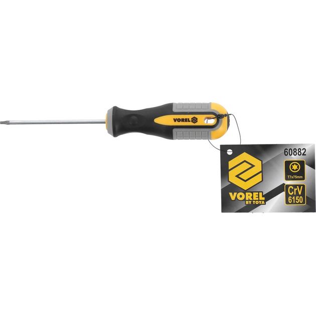 Викрутка зіркова VOREL : TORX-Security Т7 х 75 мм. CrV [12/96/384], фото , зображення 5 | SNABZHENIE.com.ua