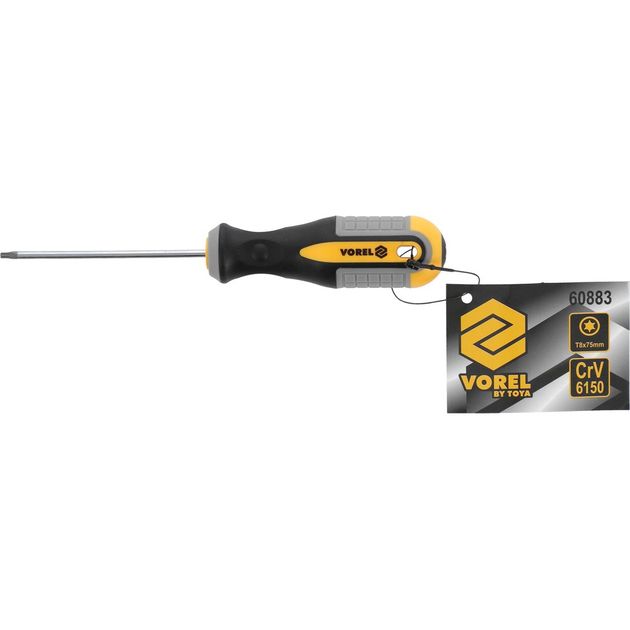 Викрутка звездочная VOREL T8 х 75 мм CrV TORX-Security, фото , изображение 5 | SNABZHENIE.com.ua