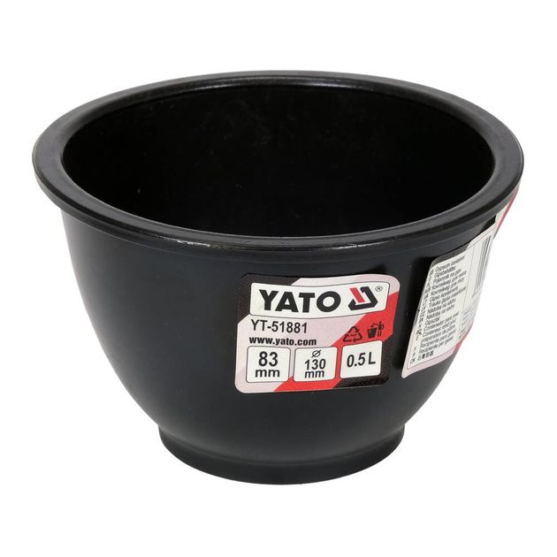Глечик гумовий YATO для гіпсу, об'єм 0,5 л, Ø 130 мм, H 83 мм, фото , изображение 2 | SNABZHENIE.com.ua