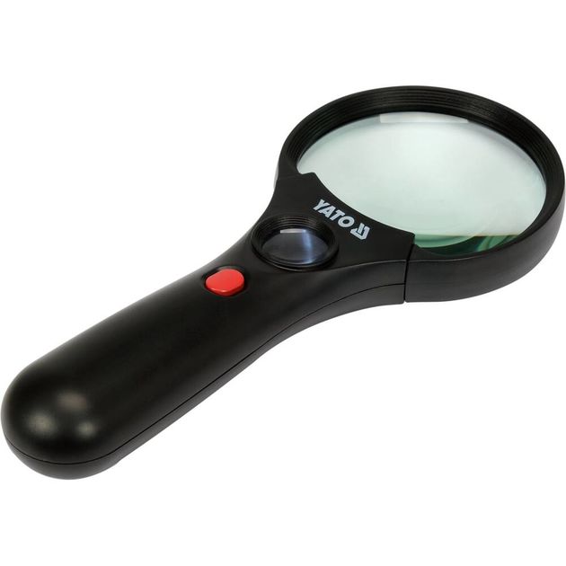 Лупа ручная с подсветкой, 2 линзы 3x/45x, ABS-пластик, 192x82x28мм, фото , изображение 6 | SNABZHENIE.com.ua