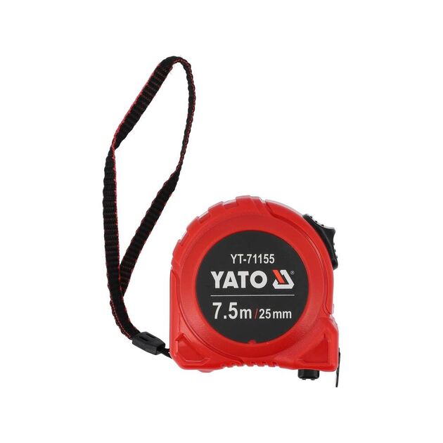 Рулетка YATO 7,5 м x 25 мм, стальная лента, нейлоновое покрытие, фото , изображение 2 | SNABZHENIE.com.ua Рулетка YATO 7,5 м x 25 мм, стальная лента, нейлоновое покрытие, фото , изображение 2 | SNABZHENIE.com.ua