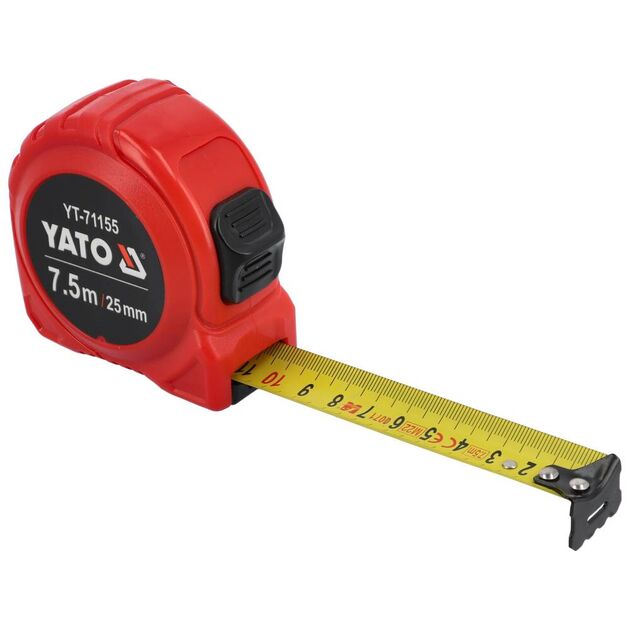 Рулетка YATO 7,5 м x 25 мм, стальная лента, нейлоновое покрытие, фото , изображение 4 | SNABZHENIE.com.ua Рулетка YATO 7,5 м x 25 мм, стальная лента, нейлоновое покрытие, фото , изображение 4 | SNABZHENIE.com.ua