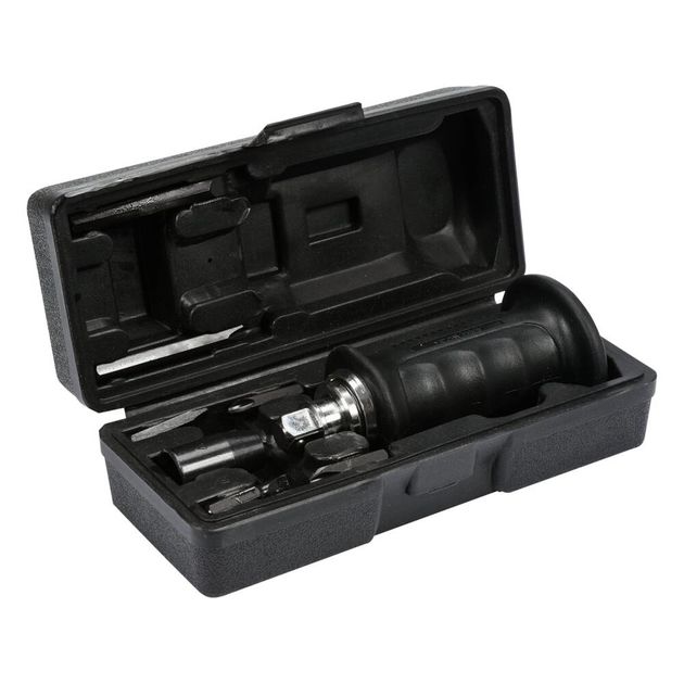 Отвертка реверсивна ударна, 175 мм, трещотка, 6 насадок YATO (YT-28003), фото , зображення 2 | SNABZHENIE.com.ua