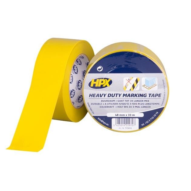 HPX HEAVY DUTY - желтая усиленная самоклеящаяся лента 48мм x 33м, фото  | SNABZHENIE.com.ua