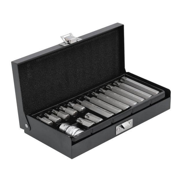 Набір насадок викруткових YATO "ТОRХ", L= 30, 75 мм, адаптер 1/2", металевий кейс, 15 шт., фото , зображення 4 | SNABZHENIE.com.ua