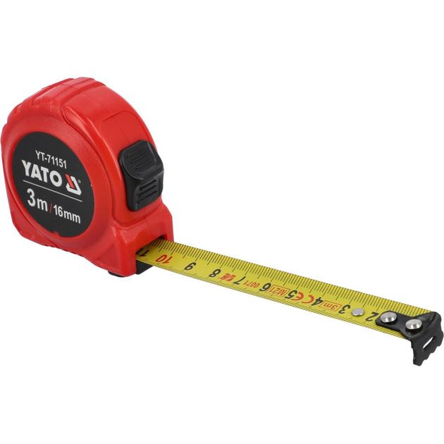 Рулетка YATO 3 м x 16 мм, стальная лента, нейлоновое покрытие, фото , изображение 4 | SNABZHENIE.com.ua
