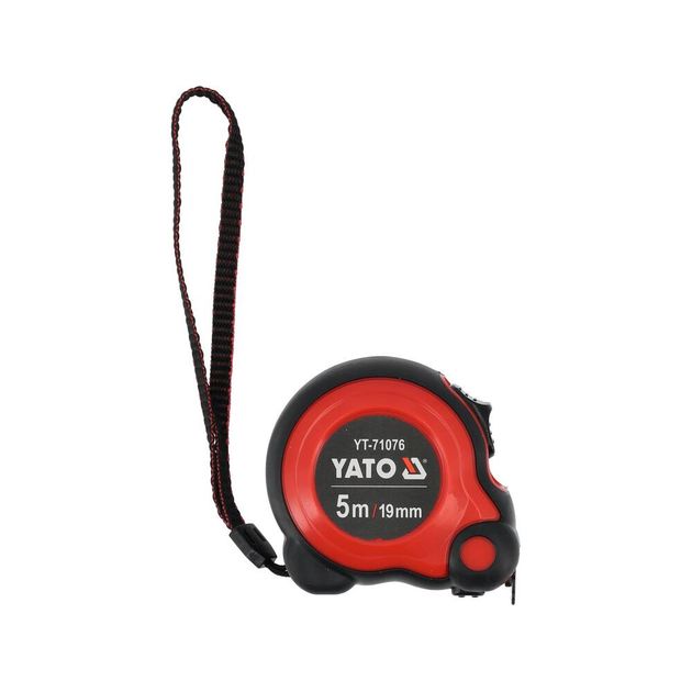 Рулетка YATO 5 м x 19 мм, стальная лента, нейлоновое покрытие, двойная блокировка, фото , изображение 2 | SNABZHENIE.com.ua