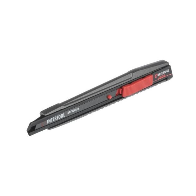 Ніж сегментний 9мм, алюмінієвий, Storm INTERTOOL HT-0533, фото  | SNABZHENIE.com.ua