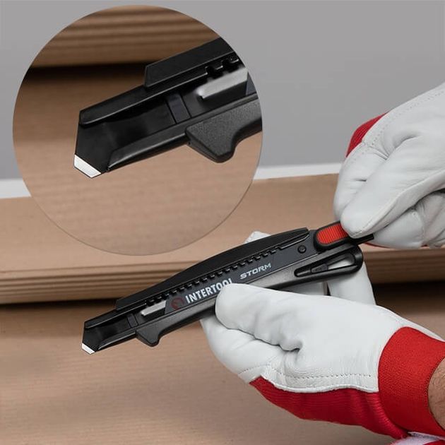 Нож сегментный 18мм мультифункциональный Storm INTERTOOL HT-0537, фото , изображение 9 | SNABZHENIE.com.ua