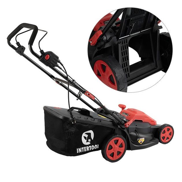 Газонокосилка електрична 1.8 кВт, 230 В~50 Гц, 3200 об/хв, ширина захвату 400 мм, висота срезу 25-75 мм, контейнер 40 літрів, STORM INTERTOOL WT-2265, фото , зображення 5 | SNABZHENIE.com.ua Газонокосилка електрична 1.8 кВт, 230 В~50 Гц, 3200 об/хв, ширина захвату 400 мм, висота срезу 25-75 мм, контейнер 40 літрів, STORM INTERTOOL WT-2265, фото , зображення 5 | SNABZHENIE.com.ua