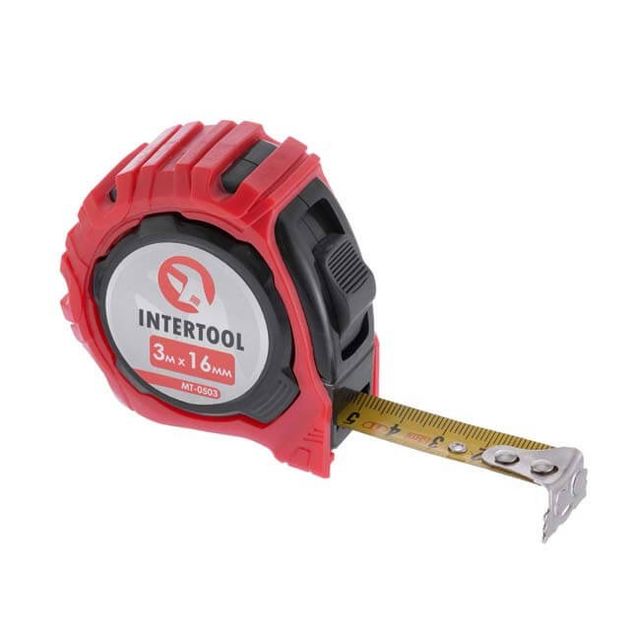 Рулетка 3м*16мм с фиксатором и магнитом INTERTOOL MT-0503, фото  | SNABZHENIE.com.ua