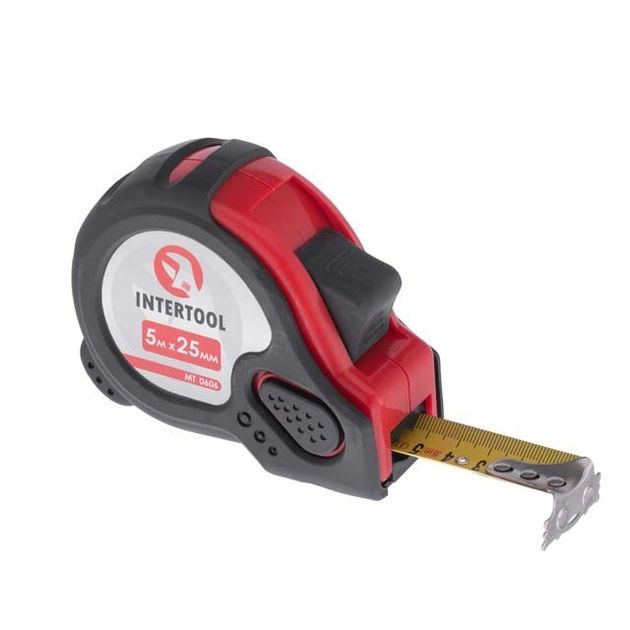 Рулетка з фіксатором 5м*25мм Супер Магніт INTERTOOL MT-0606, фото  | SNABZHENIE.com.ua