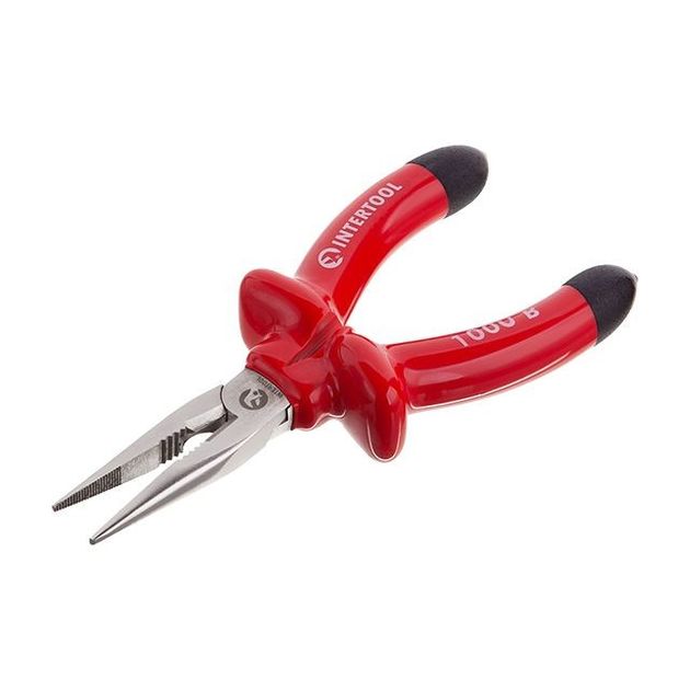 Щипцы удлиненные прямые 160 мм с изолир. рукоятками INTERTOOL, фото  | SNABZHENIE.com.ua