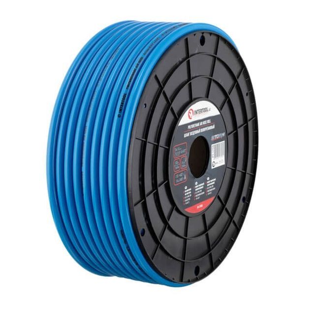 Шланг прямий поліуретановий, 8*12мм, 50м, пластиковий бобіна, STORM INTERTOOL PT-1758, фото , зображення 2 | SNABZHENIE.com.ua