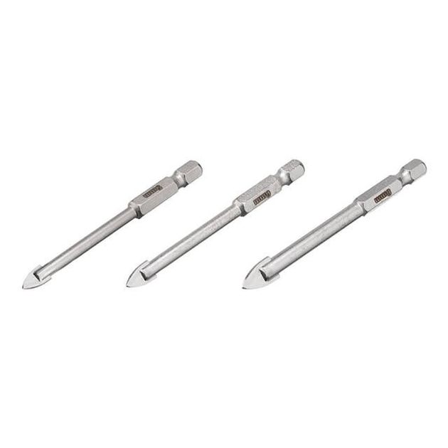 Набор сверл по стеклу и керамике 5-8 мм HEX 1/4'' INTERTOOL SD-0293, фото  | SNABZHENIE.com.ua