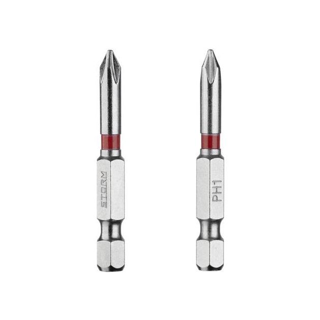 Комплект отверточних насадок PH1 1/4*50мм, S2, уп. 2шт., STORM INTERTOOL VT-0211, фото , зображення 3 | SNABZHENIE.com.ua