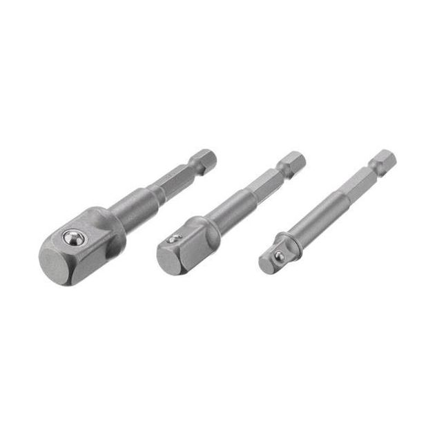 Переходник Hex 1/4 на квадрат 1/4, 3/8, 1/2 для шуруповерта INTERTOOL VT-0235, фото  | SNABZHENIE.com.ua