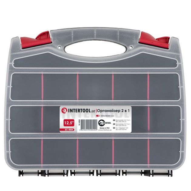 Органайзер пластиковый 2 в 1 INTERTOOL BX-4004, 320x260x80 мм, фото  | SNABZHENIE.com.ua