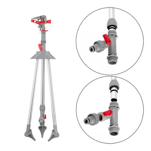 Дощуватель пульсуючий з повною/частковою зоною поливу на тренозі INTERTOOL GE-0068, фото , зображення 2 | SNABZHENIE.com.ua Дощуватель пульсуючий з повною/частковою зоною поливу на тренозі INTERTOOL GE-0068, фото , зображення 2 | SNABZHENIE.com.ua