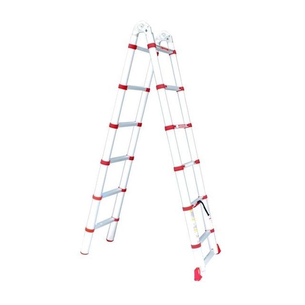 Лестниця алюмінієва телескопічна розкладна універсальна 12 ступ., 3,78 м INTERTOOL LT-3039, фото , зображення 2 | SNABZHENIE.com.ua Лестниця алюмінієва телескопічна розкладна універсальна 12 ступ., 3,78 м INTERTOOL LT-3039, фото , зображення 2 | SNABZHENIE.com.ua