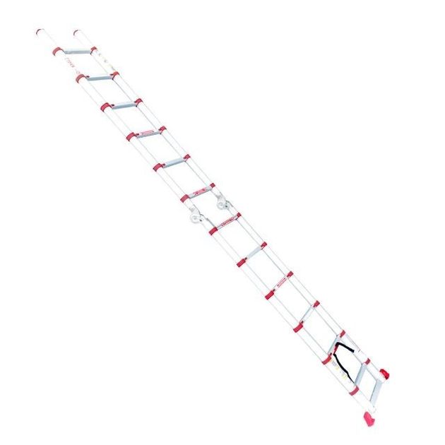 Лестниця алюмінієва телескопічна розкладна універсальна 12 ступ., 3,78 м INTERTOOL LT-3039, фото , зображення 3 | SNABZHENIE.com.ua Лестниця алюмінієва телескопічна розкладна універсальна 12 ступ., 3,78 м INTERTOOL LT-3039, фото , зображення 3 | SNABZHENIE.com.ua