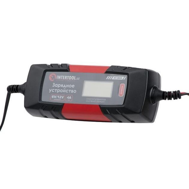 Зарядное устройство 6/12 В, 1-4 А, зимний режим, дисплей, INTERTOOL AT-3024, фото , изображение 3 | SNABZHENIE.com.ua