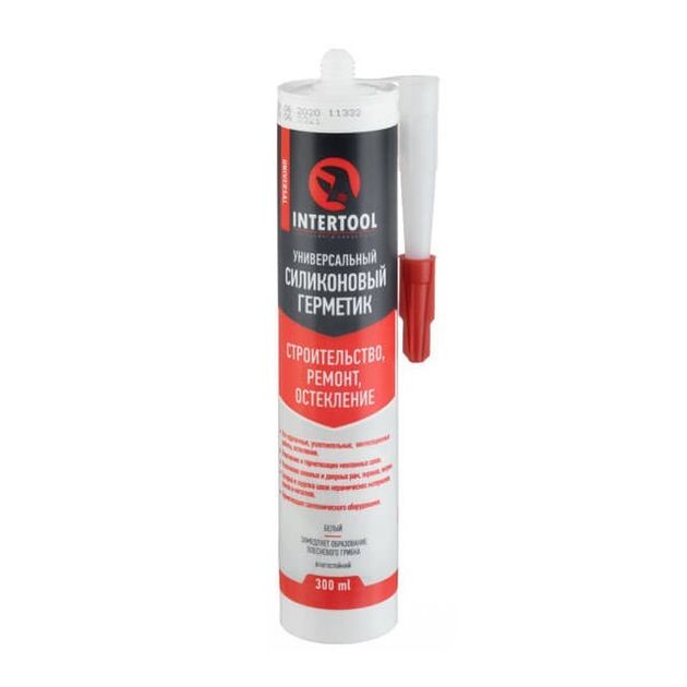 Силиконовый герметик универсальный белый 300мл INTERTOOL FS-3051, фото  | SNABZHENIE.com.ua