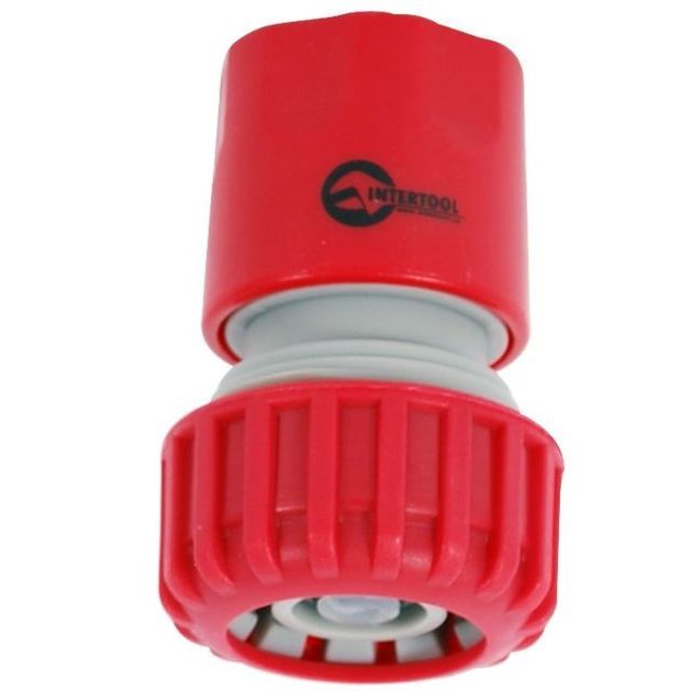 Коннектор 1/2" с аквастопом для шланга 3/4" INTERTOOL GE-1020, фото  | SNABZHENIE.com.ua