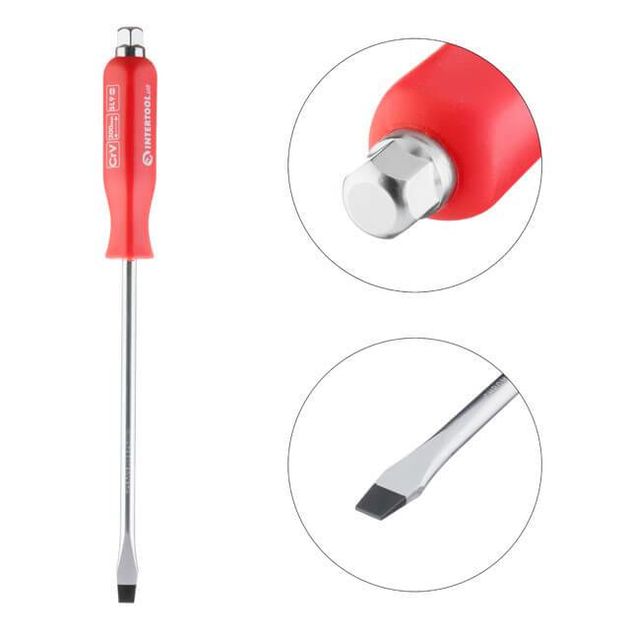 Ударная отвертка SL9x200 мм Cr-V INTERTOOL HT-0485, фото , изображение 2 | SNABZHENIE.com.ua