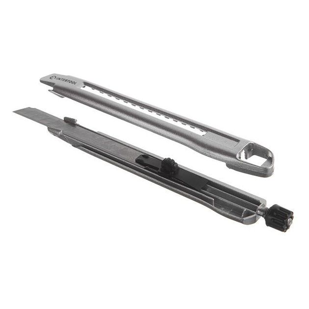 Нож сегментный 9мм, металлический, усиленный, INTERTOOL HT-0509, фото , изображение 4 | SNABZHENIE.com.ua Нож сегментный 9мм, металлический, усиленный, INTERTOOL HT-0509, фото , изображение 4 | SNABZHENIE.com.ua