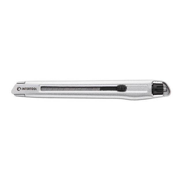 Нож сегментный 9мм, металлический, усиленный, INTERTOOL HT-0509, фото , изображение 5 | SNABZHENIE.com.ua Нож сегментный 9мм, металлический, усиленный, INTERTOOL HT-0509, фото , изображение 5 | SNABZHENIE.com.ua