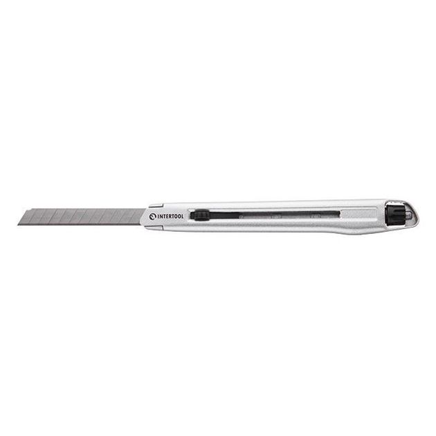 Нож сегментный 9мм, металлический, усиленный, INTERTOOL HT-0509, фото , изображение 6 | SNABZHENIE.com.ua Нож сегментный 9мм, металлический, усиленный, INTERTOOL HT-0509, фото , изображение 6 | SNABZHENIE.com.ua