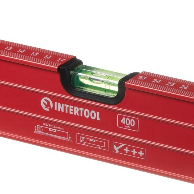 Уровень з поворотною капсулою 400 мм 3 віконця INTERTOOL MT-1264, фото , зображення 5 | SNABZHENIE.com.ua