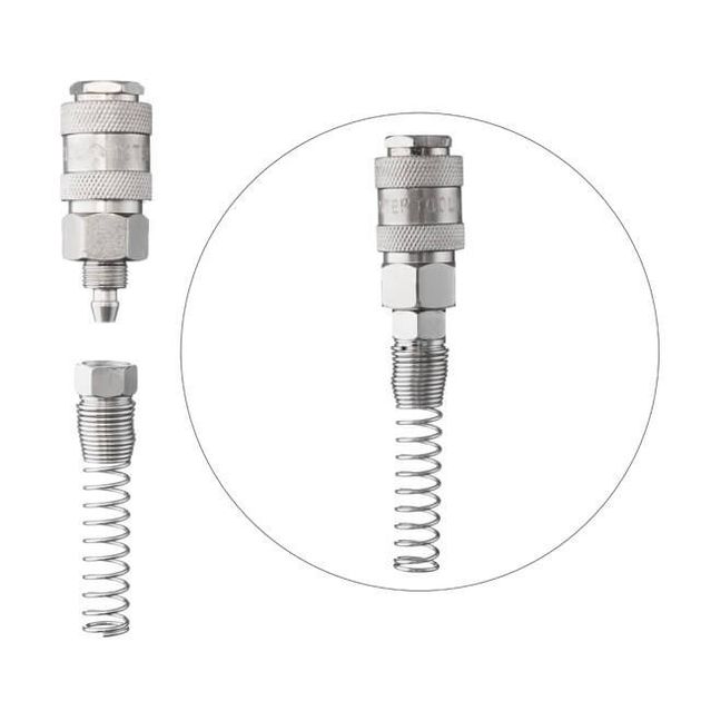 Соединение быстросъемное с пружиной для шлангов 5,5х8 мм INTERTOOL PT-1830, фото , изображение 3 | SNABZHENIE.com.ua