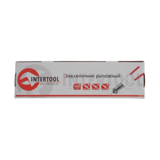 Заклепочный пистолет двуручный 450 мм, диаметр заклепки 3.2-4.8 мм INTERTOOL RT-0008, фото , изображение 8 | SNABZHENIE.com.ua Заклепочный пистолет двуручный 450 мм, диаметр заклепки 3.2-4.8 мм INTERTOOL RT-0008, фото , изображение 8 | SNABZHENIE.com.ua