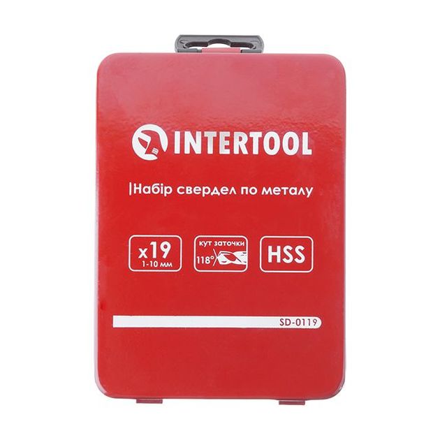 Набір сверл по металу HSS 19 шт (1.0-10.0) INTERTOOL SD-0119, фото , зображення 4 | SNABZHENIE.com.ua Набір сверл по металу HSS 19 шт (1.0-10.0) INTERTOOL SD-0119, фото , зображення 4 | SNABZHENIE.com.ua