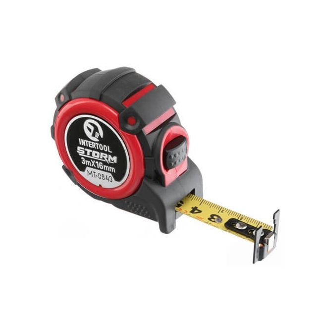Рулетка STORM INTERTOOL MT-0843, 3м, 16мм, двухсторонняя, с автостопом, фото  | SNABZHENIE.com.ua