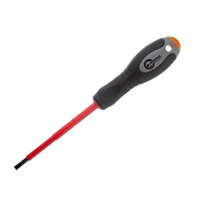 Изолированная отвертка шлицевая 0,8x4,0 мм, 100 мм, 1000 В INTERTOOL VT-3205, фото  | SNABZHENIE.com.ua