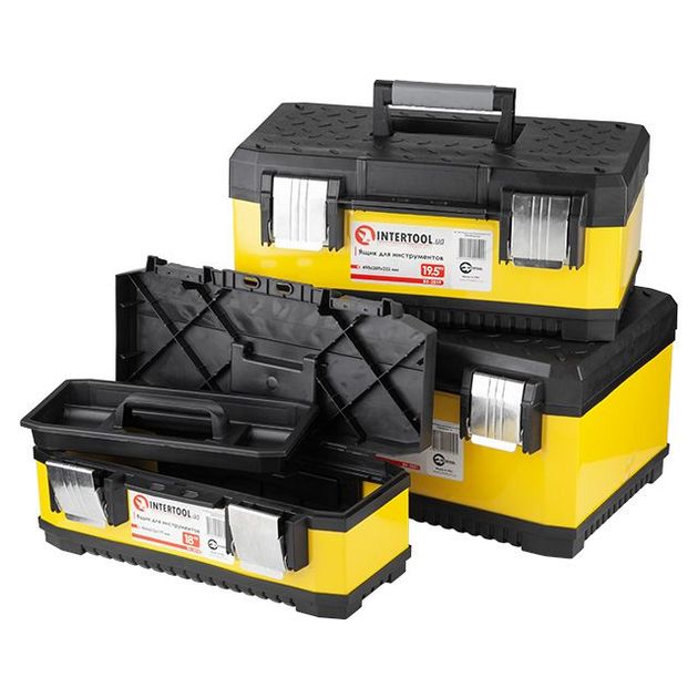 Комплект ящиків для інструментів з металевими замками, 3 шт INTERTOOL BX-2003, фото  | SNABZHENIE.com.ua
