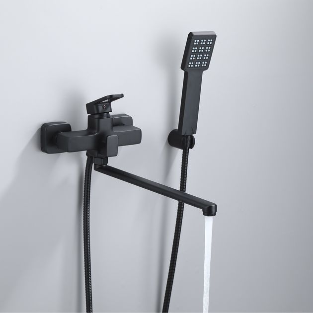 Смеситель Lidz Wawel 005 с поворотным изливом и душевым гарнитуром черный, фото , изображение 3 | SNABZHENIE.com.ua Смеситель Lidz Wawel 005 с поворотным изливом и душевым гарнитуром черный, фото , изображение 3 | SNABZHENIE.com.ua