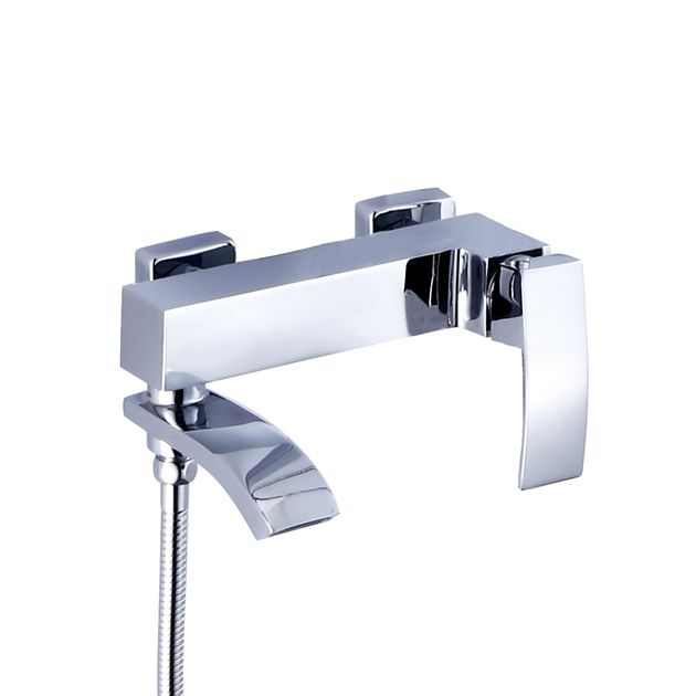 Смеситель для ванны Qtap Swan Cascada с душевым гарнитуром, хром, фото  | SNABZHENIE.com.ua