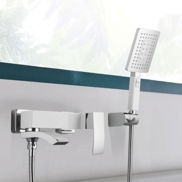 Смеситель для ванны Qtap Swan Cascada с душевым гарнитуром, хром, фото , изображение 3 | SNABZHENIE.com.ua Смеситель для ванны Qtap Swan Cascada с душевым гарнитуром, хром, фото , изображение 3 | SNABZHENIE.com.ua