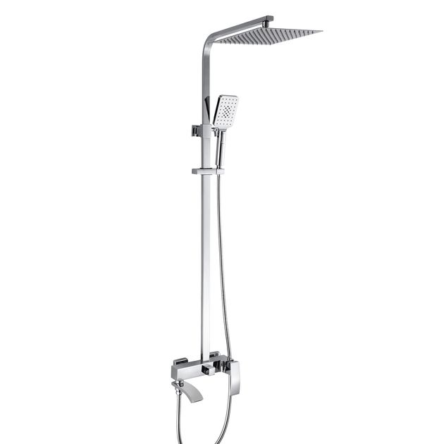 Душевая система Qtap Swan Cascada на 3 потребителя (с изливом) Chrome, фото  | SNABZHENIE.com.ua