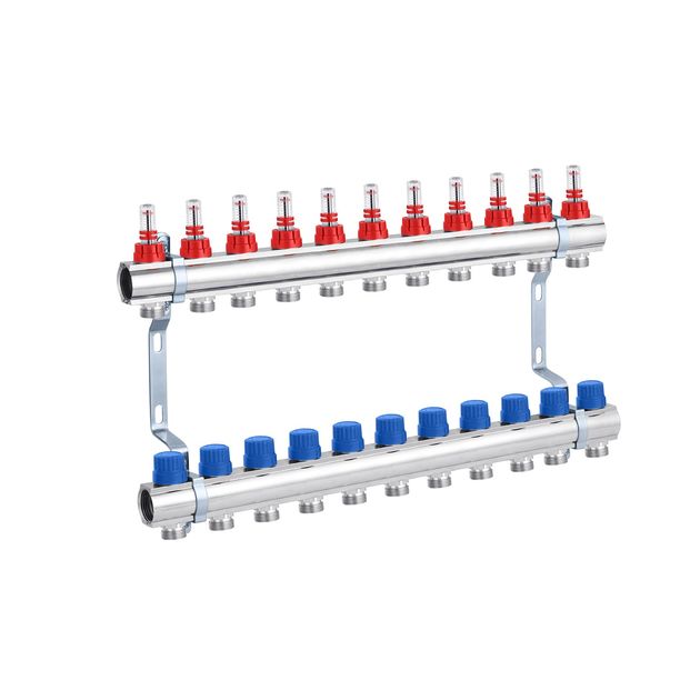 Коллектор STA 11 выходов 1x3/4", никелированный, без евроконусов, фото  | SNABZHENIE.com.ua