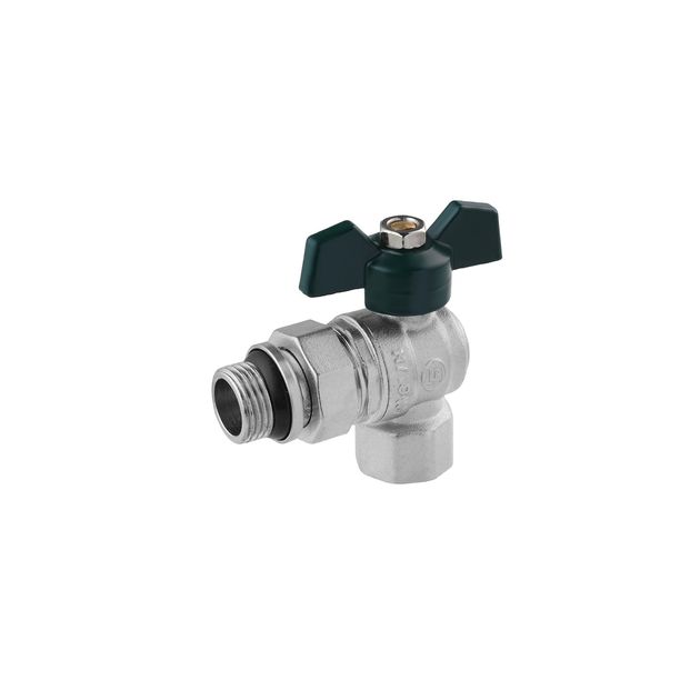 Кран угловой STA LB 1/2 ВН PN40 никелированный зеленая бабочка, фото  | SNABZHENIE.com.ua
