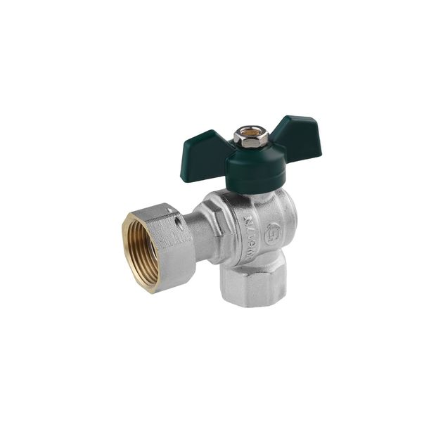 Кран шаровой угловой 1/2" с накидной гайкой STA LB PN40, никель, фото  | SNABZHENIE.com.ua
